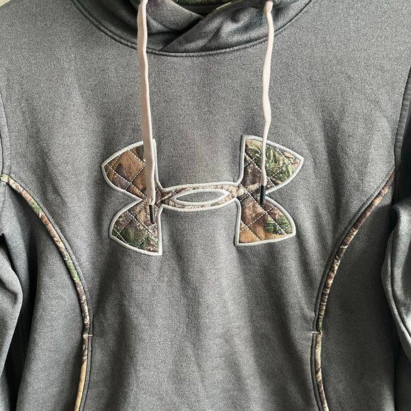 Under Armour Women's Storm Caliber Gray Camo Hoodie Sweatshirt Size S - Picture 3 of 9